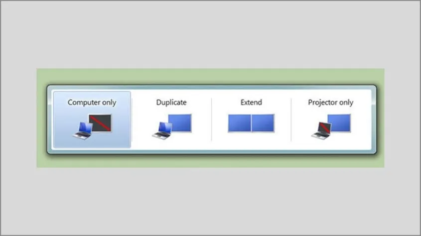 Lựa chọn chế độ hiển thị khi kết nối 2 màn hình máy tính Win 7 &amp; 8 