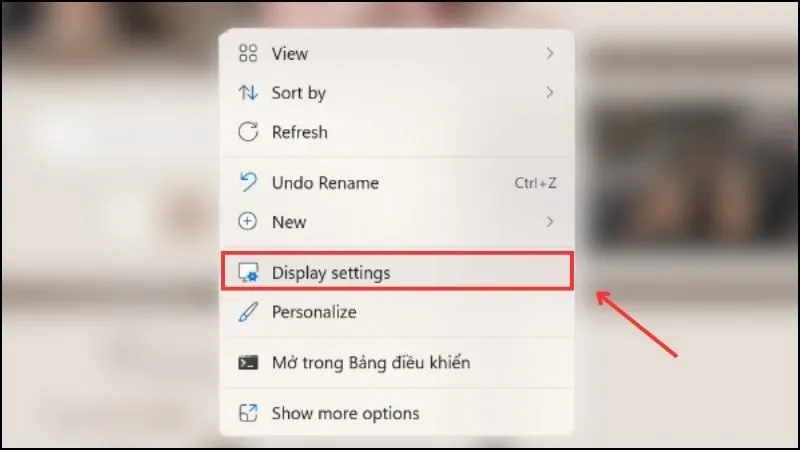 Chọn Display settings
