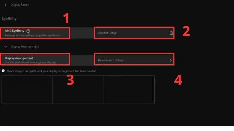 Cuộn chuột xuống phần Eyefinity