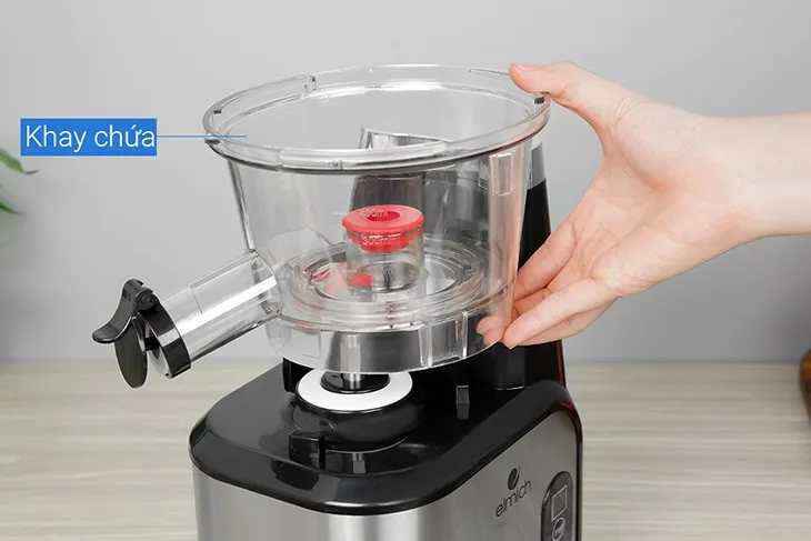 Lắp khay chứa vào thân máy ép chậm Elmich đúng cách, hướng dẫn lắp máy ép chậm Elmich