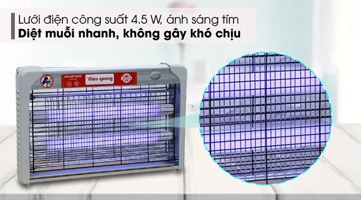 Máy bắt muỗi Điện Quang ĐQ EML06L sử dụng ánh sáng tím để thu hút và diệt muỗi