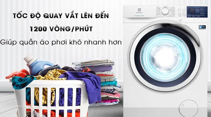 Nút điều chỉnh tốc độ vắt Spin trên máy giặt Electrolux, hướng dẫn chọn mức vắt lý tưởng cho từng loại vải và tiết kiệm điện hiệu quả