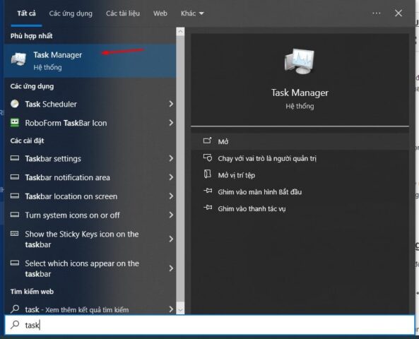 Menu chuột phải trên Start, chọn Task Manager để quản lý khởi động ứng dụng