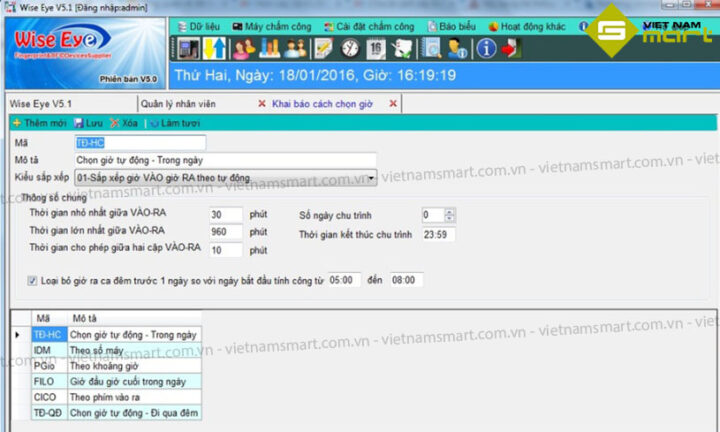 Khai báo giờ giấc theo lựa chọn phù hợp
