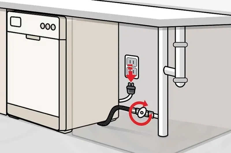 Lắp đặt đường nối dẫn điện an toàn cho máy rửa bát Bosch