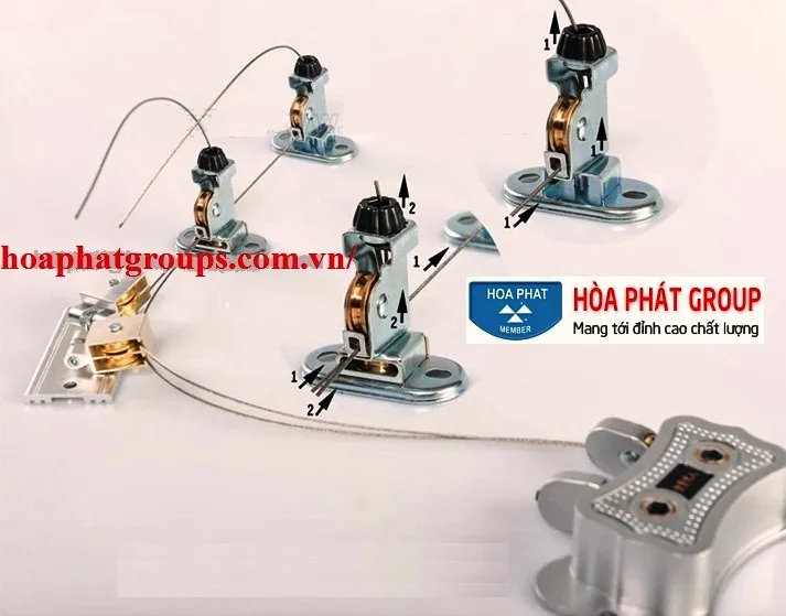 Sơ đồ luồn dây cáp puli giàn phơi thông minh