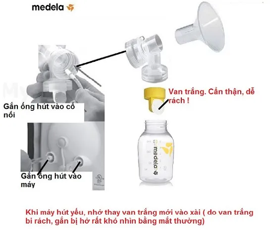 Hướng dẫn lắp đặt chi tiết máy vắt sữa Medela Pump