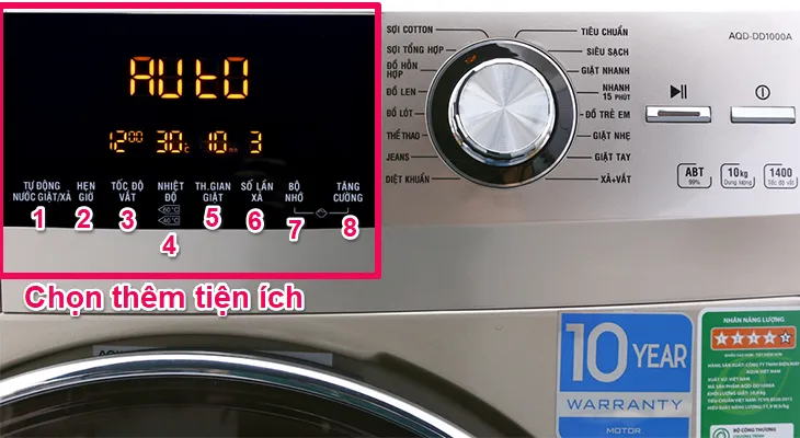 Bảng điều khiển máy giặt Aqua cửa ngang, hướng dẫn cách tháo máy giặt Aqua 8kg