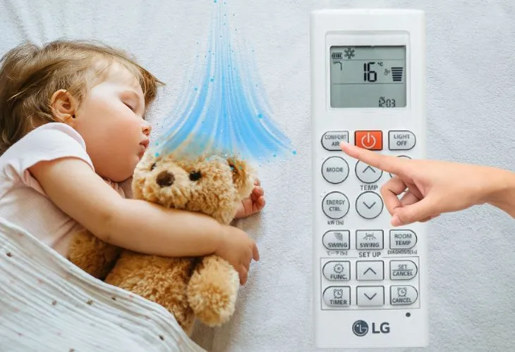 Kích hoạt chế độ COMFORT AIR tạo luồng gió dễ chịu trên điều hòa LG, nâng cao trải nghiệm người dùng