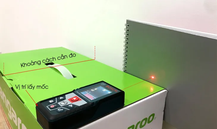 Cách đo khoảng cách bằng máy đo khoảng cách Bosch GLM