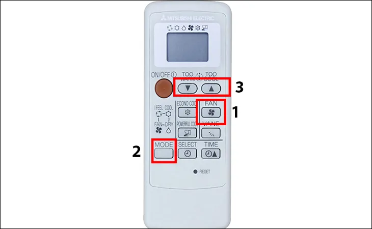 Sử dụng nút VANE trên remote để điều chỉnh hướng gió máy lạnh Mitsubishi Electric, tối ưu luồng không khí trong phòng