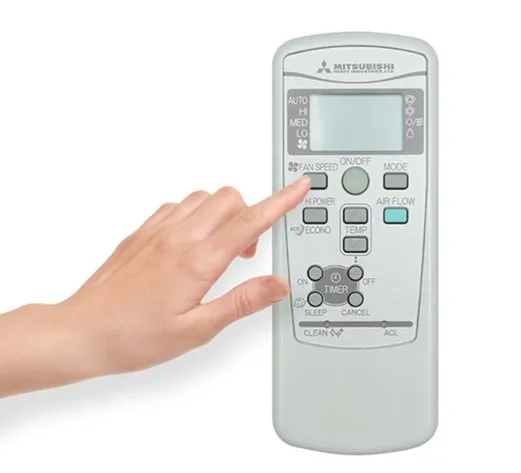 Hướng dẫn sử dụng nút FAN SPEED trên điều khiển máy lạnh Mitsubishi Heavy
