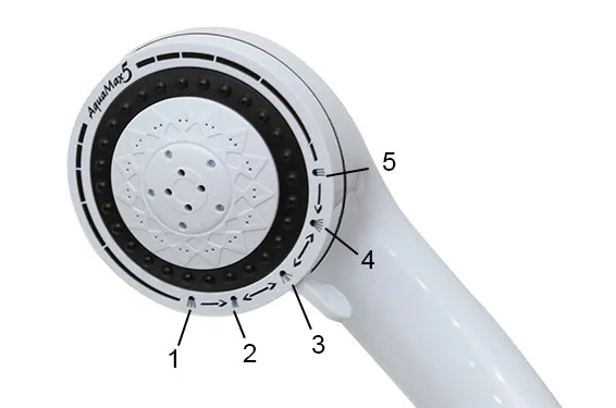 Vòi sen 5 chế độ phun của máy nước nóng Centon