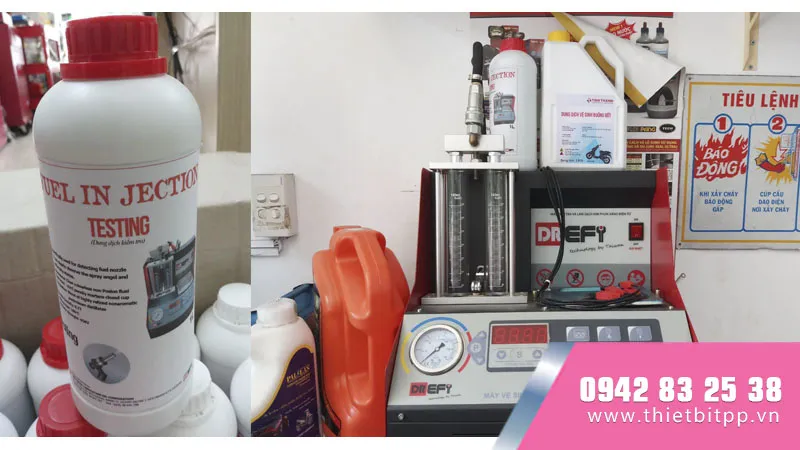 Sử dụng máy súc rửa kim phun fi với dung dịch vệ sinh kim phun