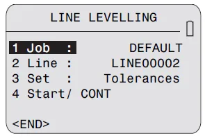 Màn hình menu chính của Leica DNA03, chọn Line Levelling