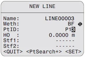 Màn hình cài đặt tên Line và các thông số đo