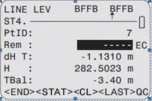 Màn hình hiển thị kết quả đo trên máy thủy bình Leica DNA03 với thông số TBal