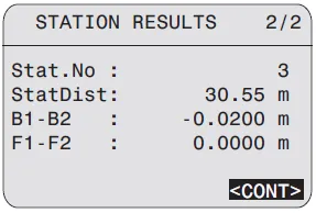 Màn hình hiển thị kết quả đo chi tiết của Station tiếp theo
