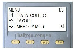Màn hình MENU chính của máy toàn đạc điện tử Topcon, hiển thị các tùy chọn chức năng