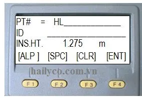 Màn hình nhập tên điểm trạm máy trên máy toàn đạc Topcon