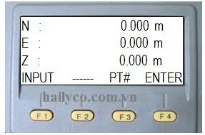 Màn hình nhập tọa độ (N, E, Z) cho điểm trạm máy trên máy Topcon