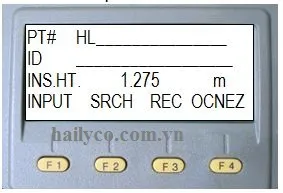 Màn hình xác nhận hoàn tất khai báo tọa độ trạm máy trên máy Topcon