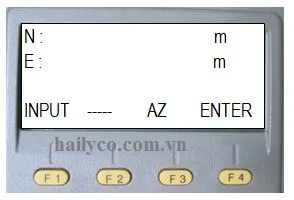 Màn hình nhập tọa độ điểm định hướng (N, E, Z) trên máy toàn đạc Topcon