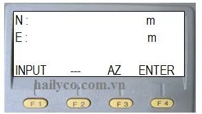 Màn hình khai báo điểm định hướng bằng góc phương vị (AZ) trên máy Topcon