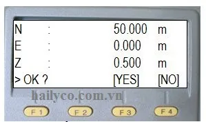 Màn hình sau khi đo góc định hướng, hiển thị kết quả và tùy chọn xác nhận