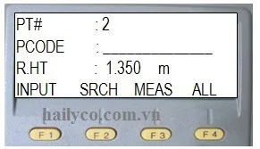 Màn hình đo khảo sát điểm tiếp theo, tự động tăng số thứ tự điểm (P.No 2)