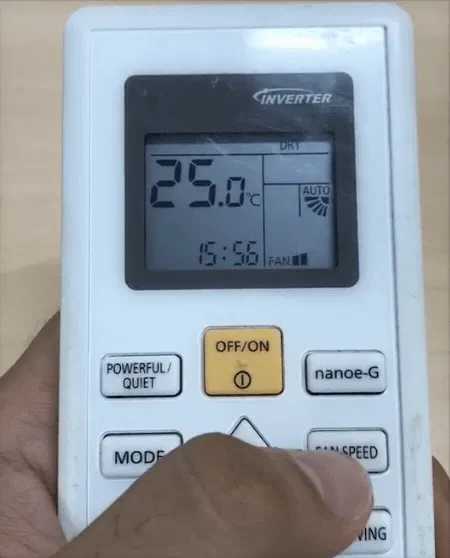 Điều chỉnh tốc độ quạt trên remote máy lạnh Panasonic