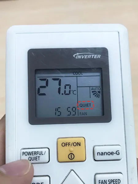 Chế độ Quiet giúp máy lạnh hoạt động yên tĩnh
