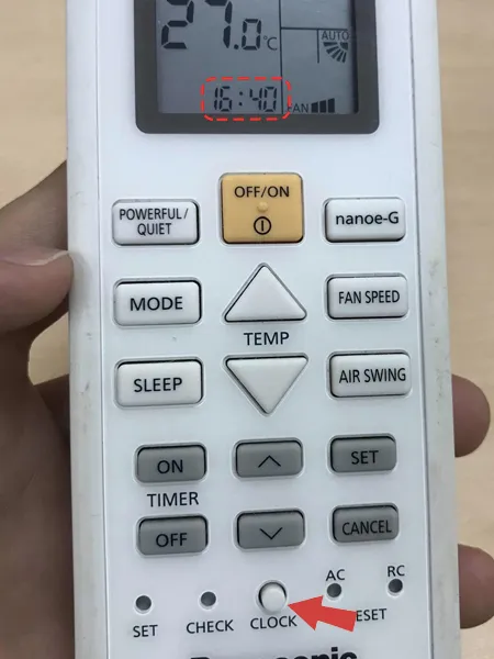 Điều chỉnh bộ hẹn giờ trên remote máy lạnh Panasonic