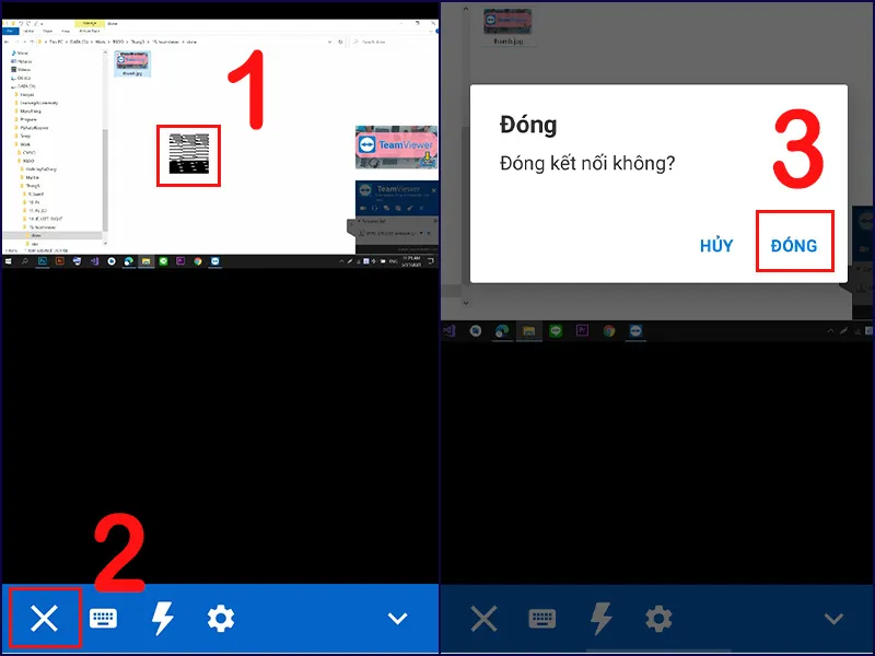 Hoàn tất thao tác điều khiển máy tính Win 10 từ xa qua TeamViewer trên điện thoại