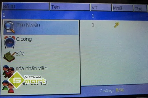 Các thao tác quản lý nhân viên cơ bản trên máy chấm công Ronald Jack