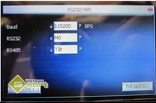 Điền thông số chi tiết để kết nối máy chấm công qua cổng COM