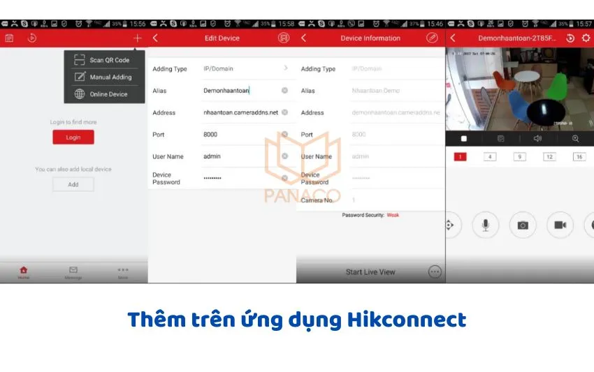Thêm tên miền vào Hik-Connect trên điện thoại
