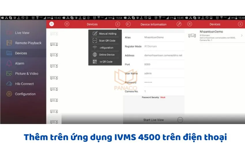 Thêm tên miền vào iVMS-4500 trên điện thoại