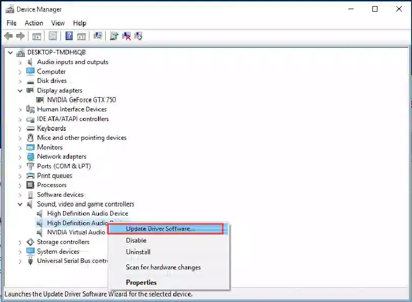 Nâng cấp driver âm thanh để khắc phục lỗi loa máy tính bị rè hoặc mất tiếng