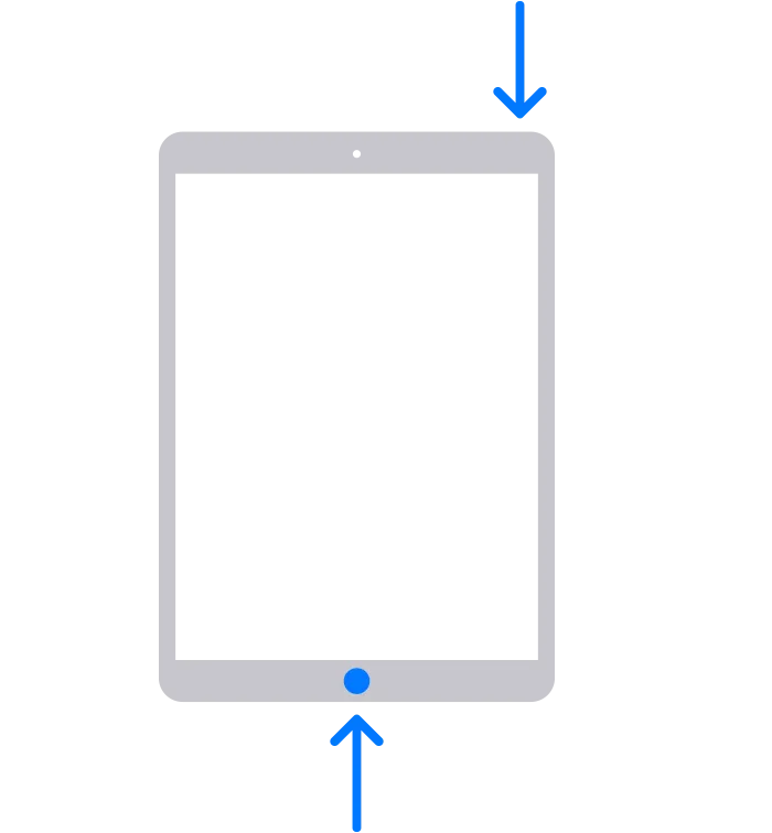 Thực hiện khởi động lại iPad có nút Home để sửa lỗi tắt máy tính