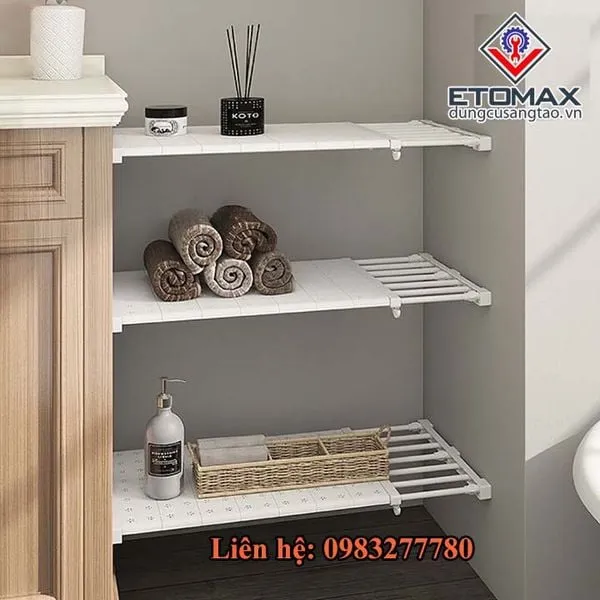 Kệ đa năng chia ngăn không cần khoan bắt vít trong tủ quần áo