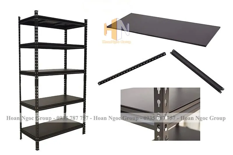 Sơ đồ cấu tạo chi tiết các bộ phận của một bộ kệ tự lắp ráp