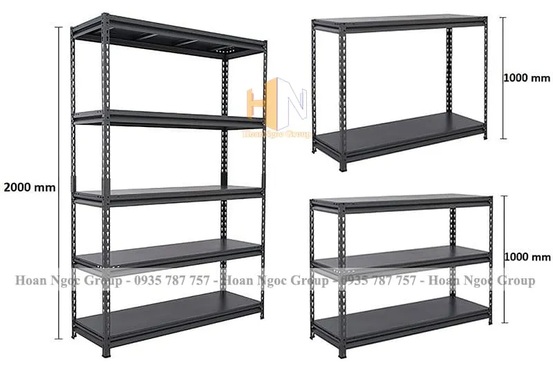 Bảng thông số kỹ thuật tiêu chuẩn của các loại kệ tự lắp ráp phổ biến