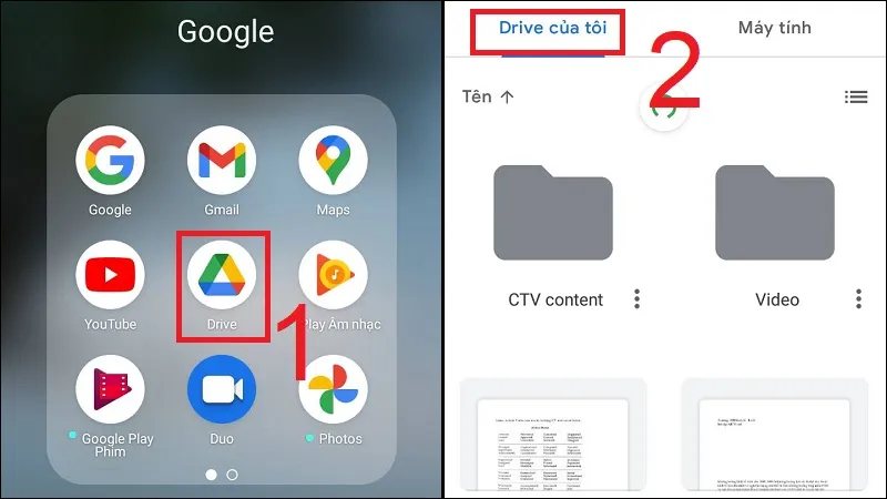 Thao tác với các dữ liệu trên Google Drive trên điện thoại OPPO