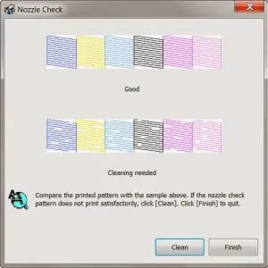 Kiểm tra bản in nozzle test để đánh giá chất lượng mực máy in Canon IP2770