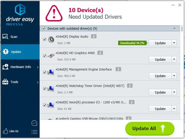 Cập nhật driver tự động bằng Driver Easy để ngăn ngừa máy tính bị tắt đột ngột
