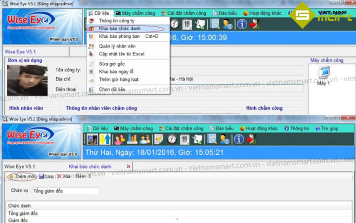 Cách khai báo chức vụ trên phần mềm Wise Eye V5