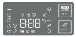 Bảng điều khiển và các ký hiệu trên màn hình LED máy sấy quần áo Whirlpool