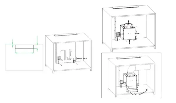 Thực hiện lắp đặt máy hút mùi Canzy âm bàn hiện đại dưới mặt bếp