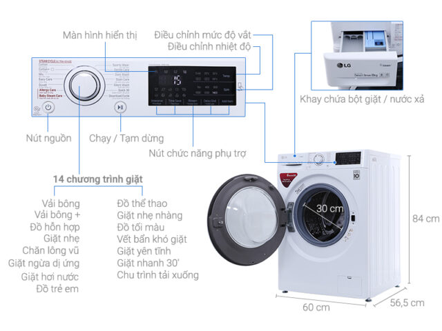Cách Sử Dụng Máy Giặt LG 8kg FC1408S4W2 Hiệu Quả Nhất